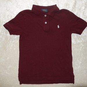 Boys Shirt POLO 100% Cotton Maroon Color sz 6
